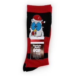 Tootsie Roll Pop Crew Socks Mr. Owl Mascot Christmas Santa Mens Womens Fun Gift